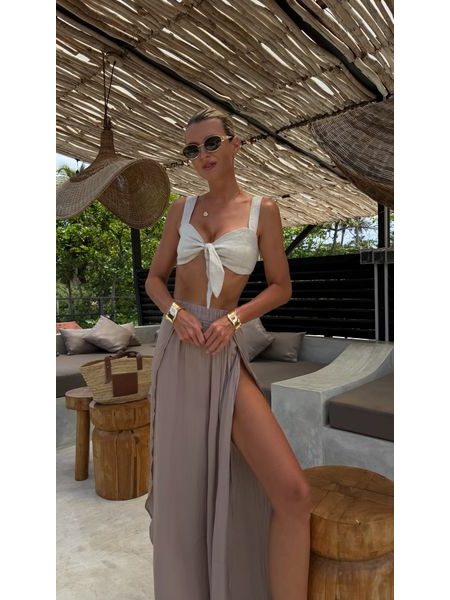 Lněný top Beige Abbey BeChick ❤