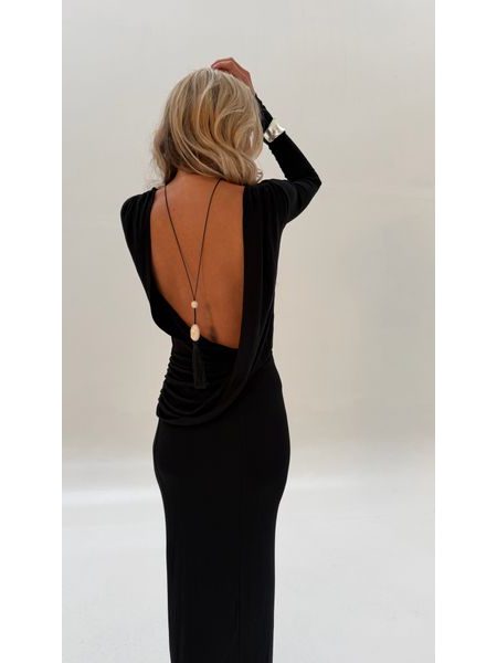 Black Open Back Maxi Dress BeChick ❤
