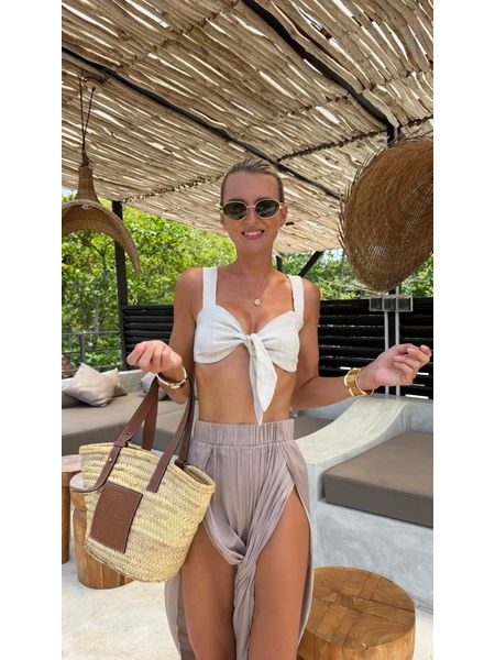 Lněný top Beige Abbey BeChick ❤