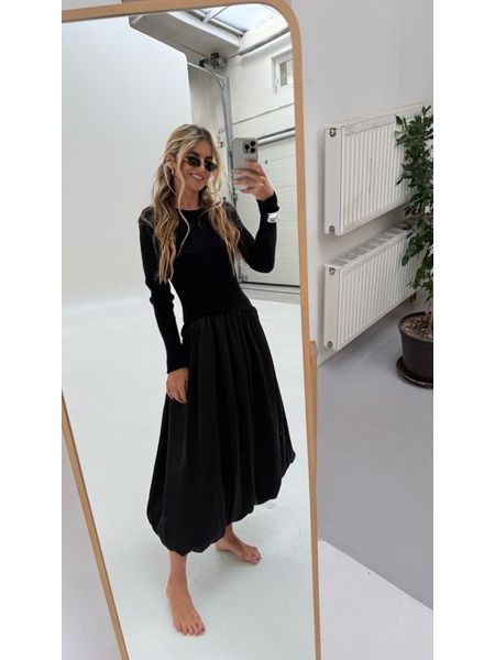 Black maxi dress Winter Poplin BeChick ❤
