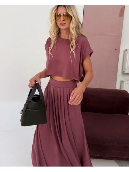 Maroon Top & Skirt Set BeChick ❤