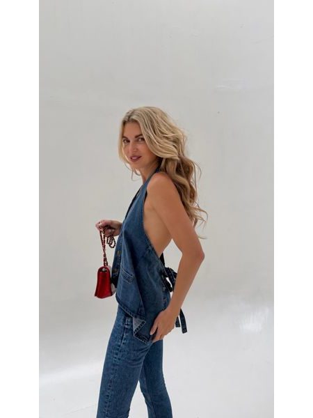 Denim Button-Up Top BeChick ❤