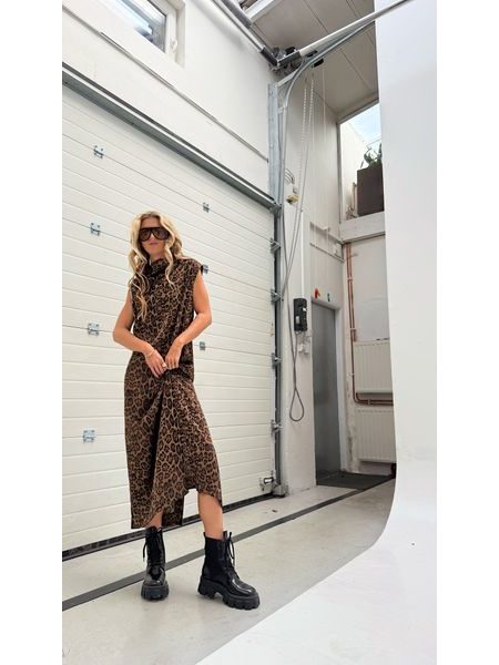 Leopardí maxi šaty Collar BeChick ❤