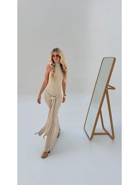 Cream Knit Tie Dress BeChick ❤