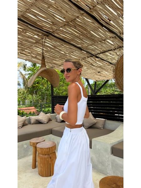 Bílý crop top/podprsenka Space BeChick ❤