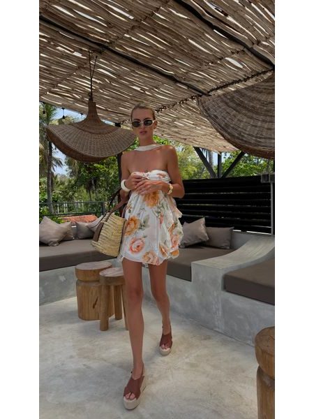 Hedvábné šaty Flower Garden BeChick ❤