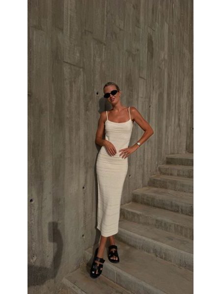 Cream Sculpted Bandage Dress BeChick ❤