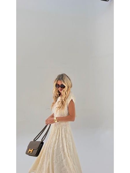 Cream Set of Top and Skirt Snow Flakes BeChick ❤
