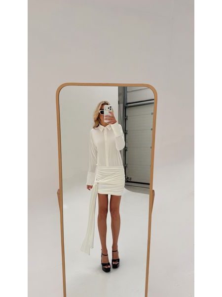 White Dress Button Knot BeChick ❤