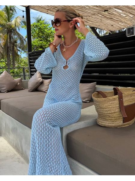Baby blue šaty Sea Shell BeChick ❤