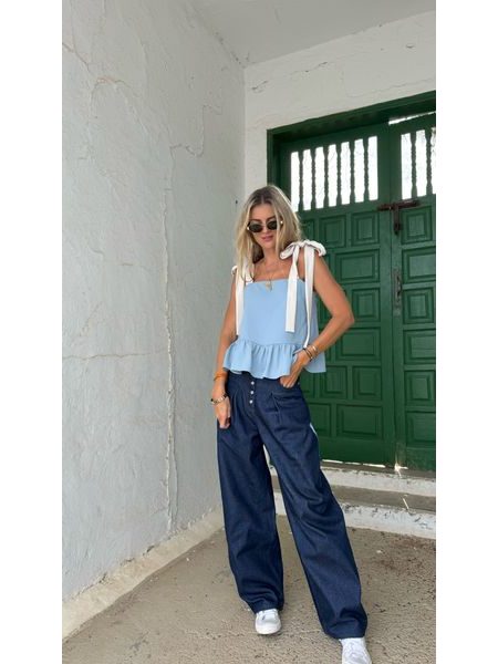 Baby blue top Ruffle BeChick ❤