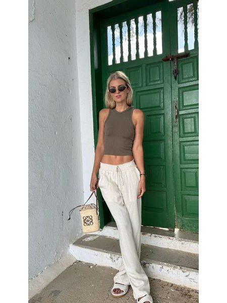 Lněné kalhoty Natural Bechick ❤