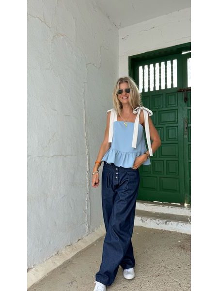 Baby blue top Ruffle BeChick ❤