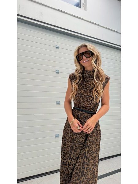 Leopardí maxi šaty Collar BeChick ❤