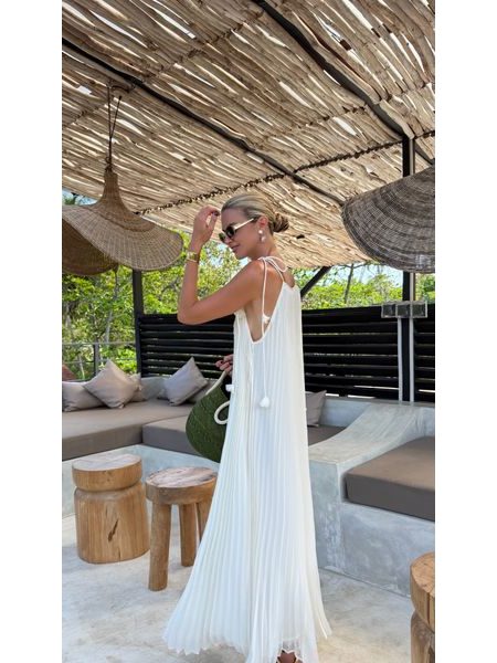 Krémové šaty Chiffon Muse BeChick ❤