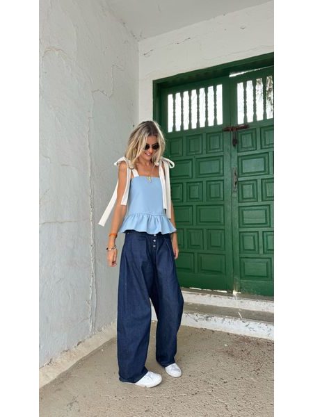 Baby blue top Ruffle BeChick ❤