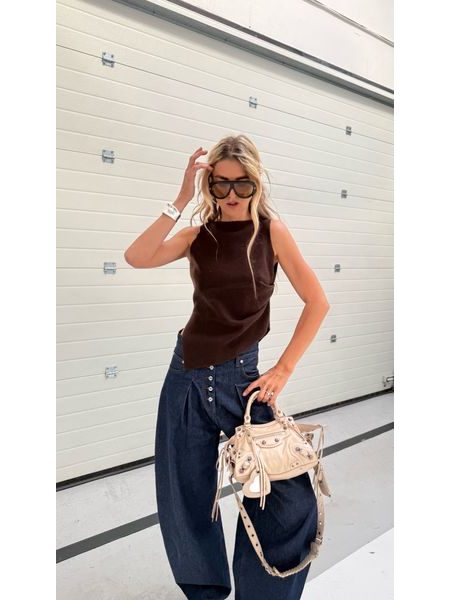 Mocha Asymmetrical Knit Top Tayler BeChick ❤