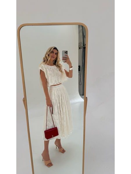 Flower Cream Top &amp; Skirt Set BeChick ❤