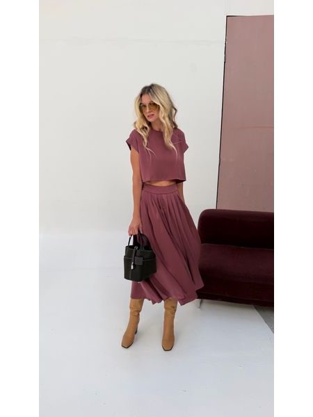 Maroon Top & Skirt Set BeChick ❤