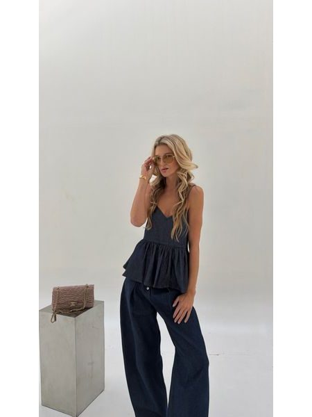 Denim Peplum Top BeChick ❤