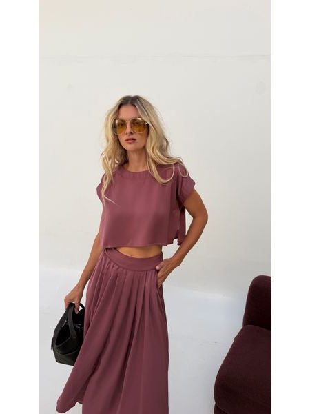 Maroon Top & Skirt Set BeChick ❤