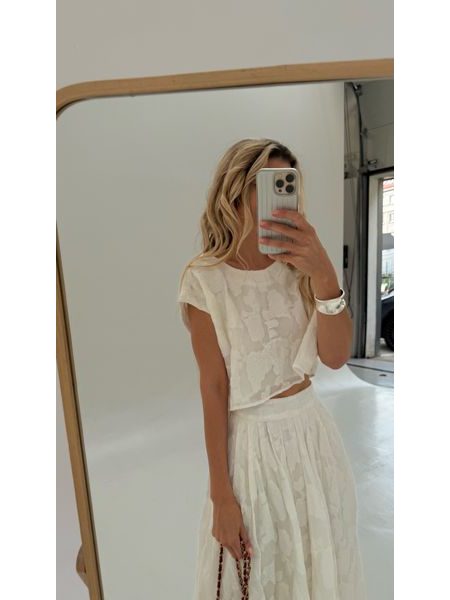 Flower Cream Top &amp; Skirt Set BeChick ❤