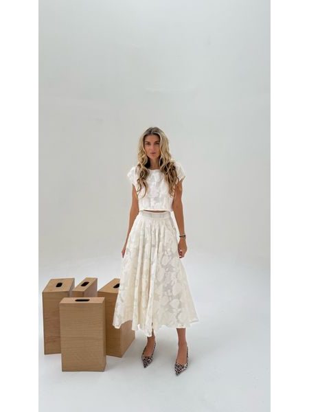 Flower Cream Top &amp; Skirt Set BeChick ❤