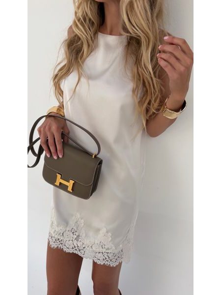 Cream Satin Winter Dress BeChick ❤