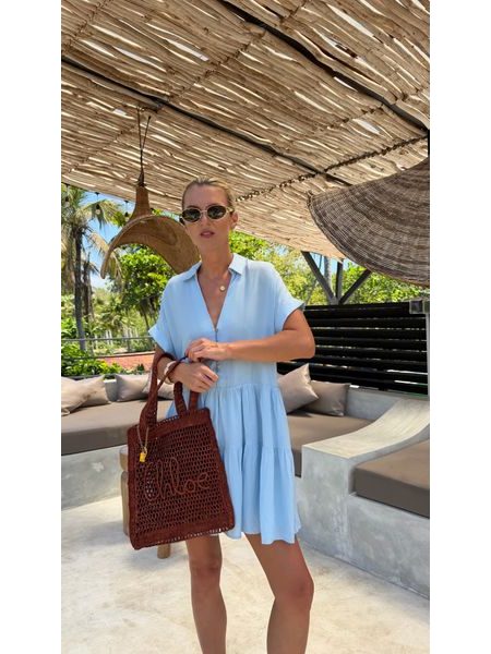 Baby Blue šaty Button Up BeChick ❤