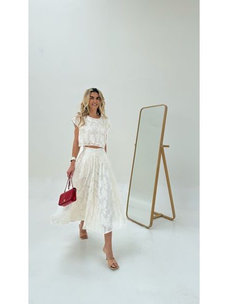 Flower Cream Top &amp; Skirt Set BeChick ❤