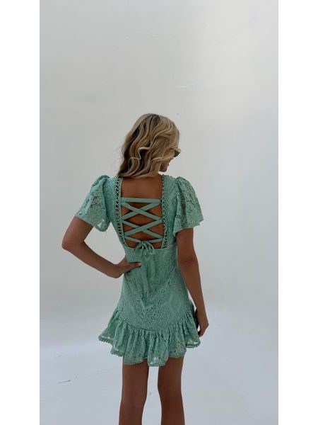 Lace Dress Sage Luz BeChick ❤