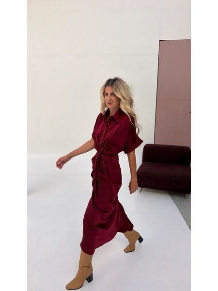 Vínové šaty Button Down BeChick ❤