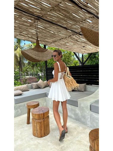 Korzetové šaty White Tie Up BeChick ❤