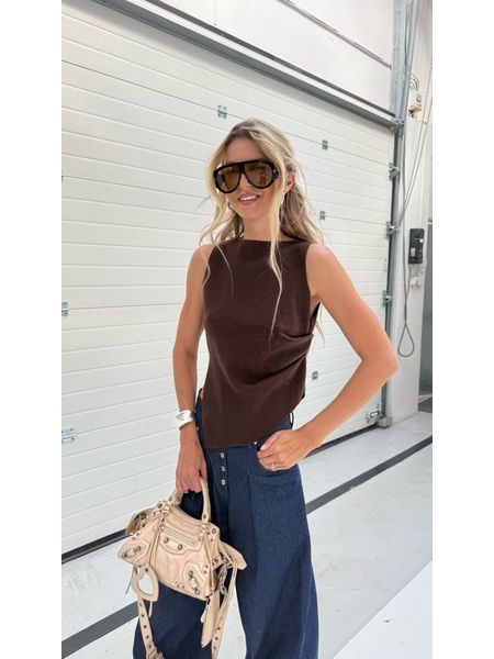 Mocha Asymmetrical Knit Top Tayler BeChick ❤