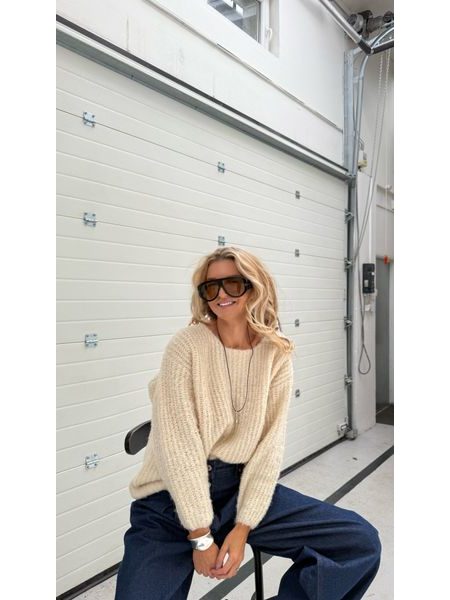 Krémový svetr Bubble BeChick ❤