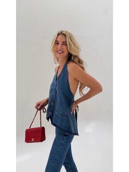 Denim Button-Up Top BeChick ❤