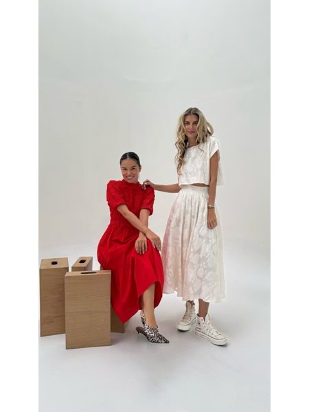 Červené bavlněné šaty Sparkle BeChick ❤