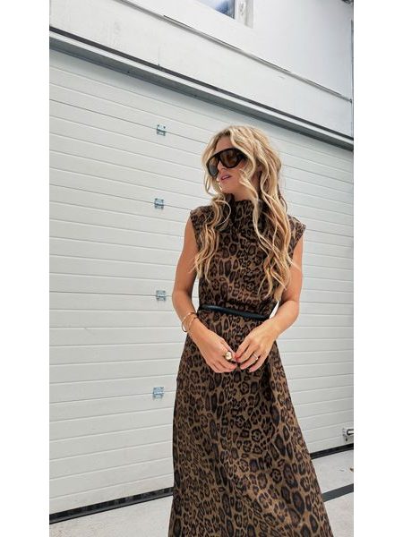 Leopardí maxi šaty Collar BeChick ❤