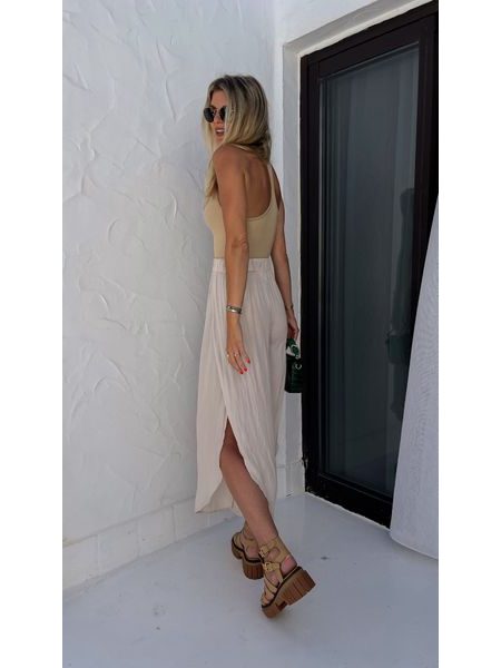 Cream Knitted Top Simple Bechick ❤