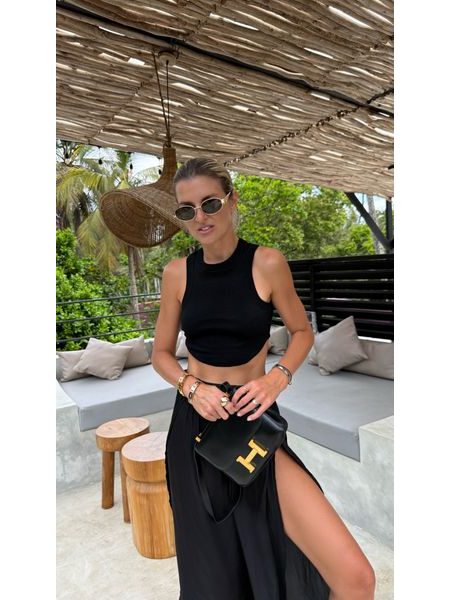 Černý crop top Simple Bechick ❤
