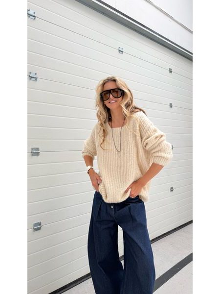 Krémový svetr Bubble BeChick ❤