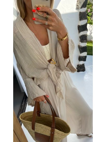 Krémový bavlněný top/kimono Cali Bechick ❤