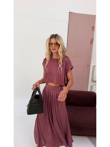 Maroon Top & Skirt Set BeChick ❤