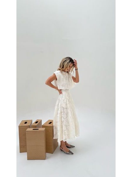 Flower Cream Top &amp; Skirt Set BeChick ❤