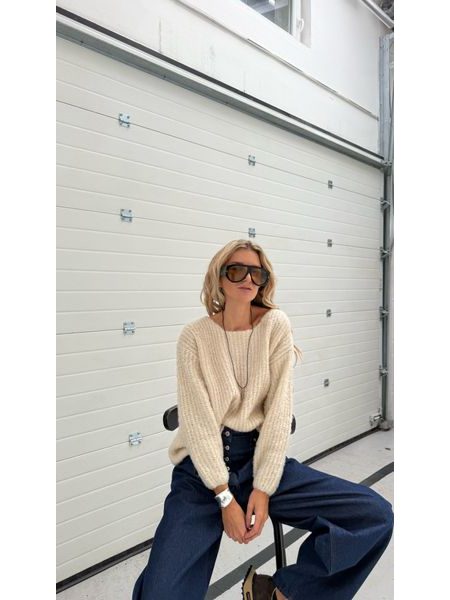 Krémový svetr Bubble BeChick ❤