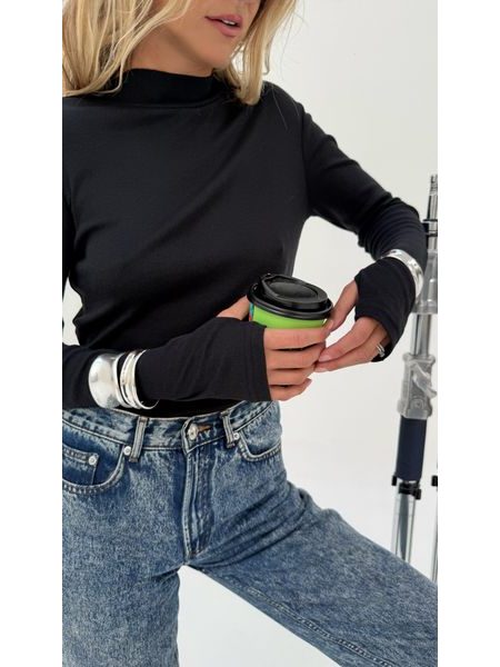 Black roll-neck top Milene BeChick ❤