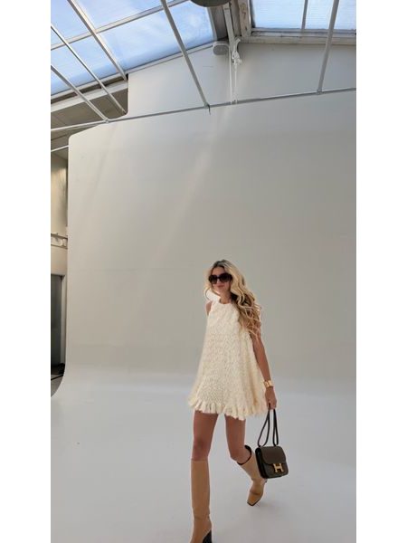 Cream Bow Puff Dress BeChick ❤