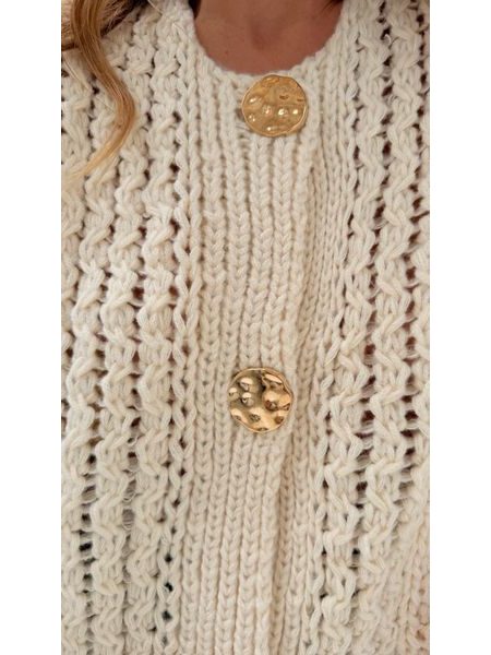 White Golden Button Vest BeChick ❤