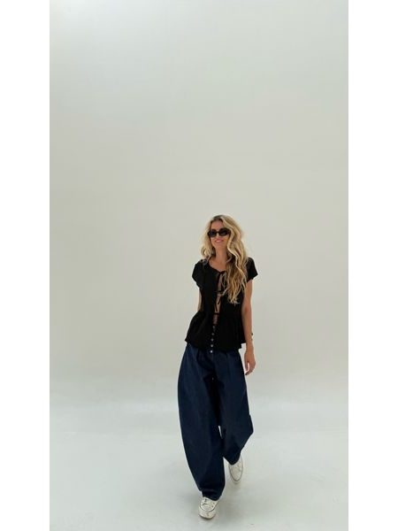 Black Cotton Bow Top BeChick ❤