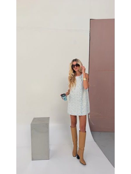 Tweed Dress Button BeChick ❤